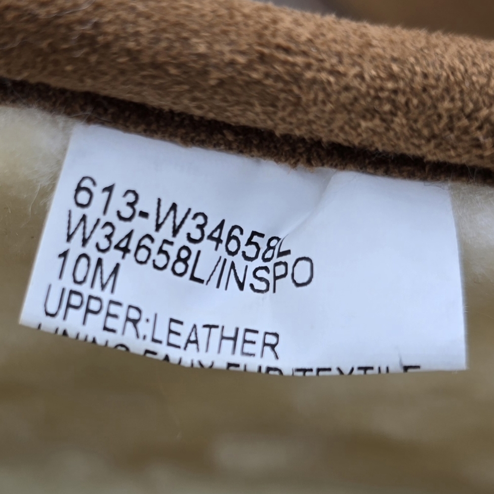 NIB White Mountain Inspo Leather & Faux Fur Ankle Booties, Whiskey/Suede, Sz. 10 - Picture 11 of 16